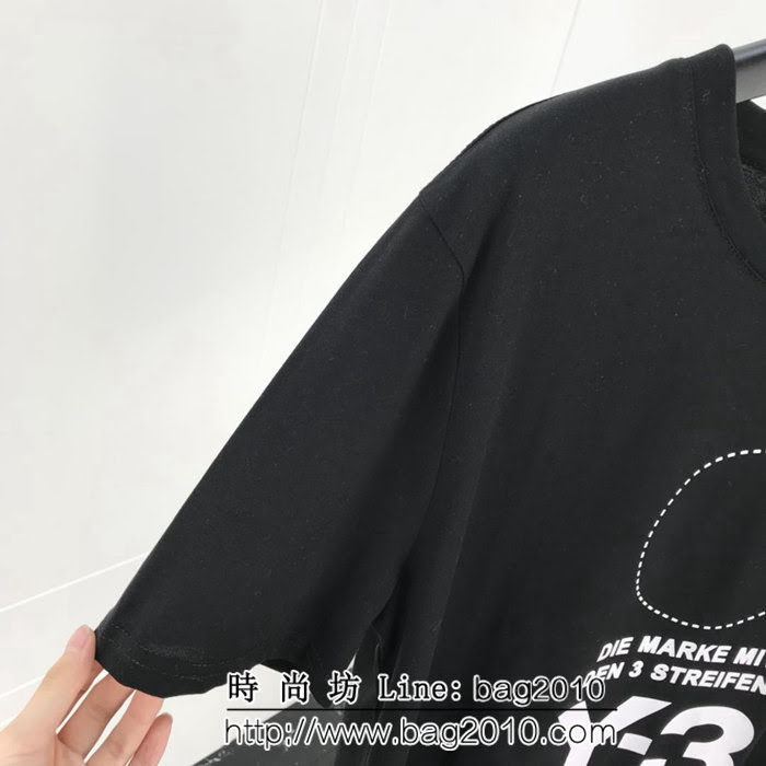 Y-3山本耀司 19ss早春新款 刺繡簽名印花短袖 定制純棉面料 高版本男女同款 ydi2108